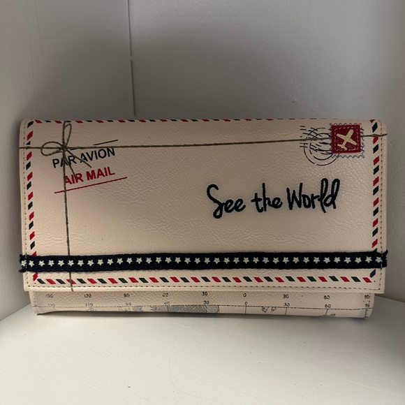 Miamica See The World Travel Wallet Clutch Passport Holder Organizer - Picture 1 of 3